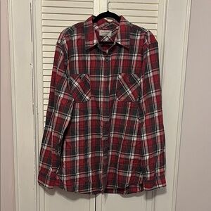 Weatherproof Red and Black Plaid Casual Shirt